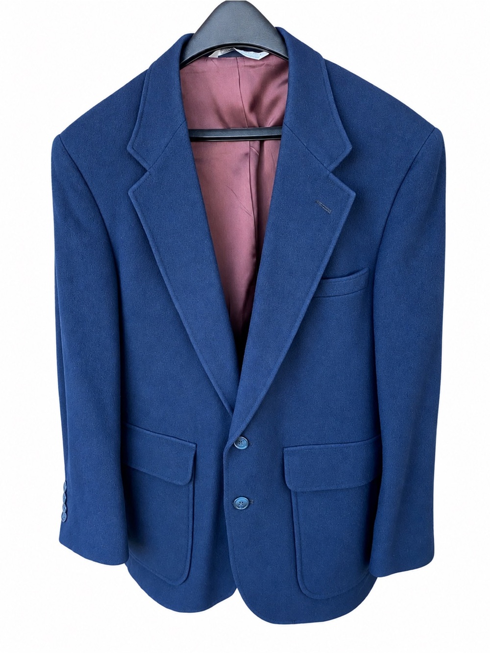 Lands' End Men's Royal Blue Sport Coat with Mauve Lining 100% Wool Vintage